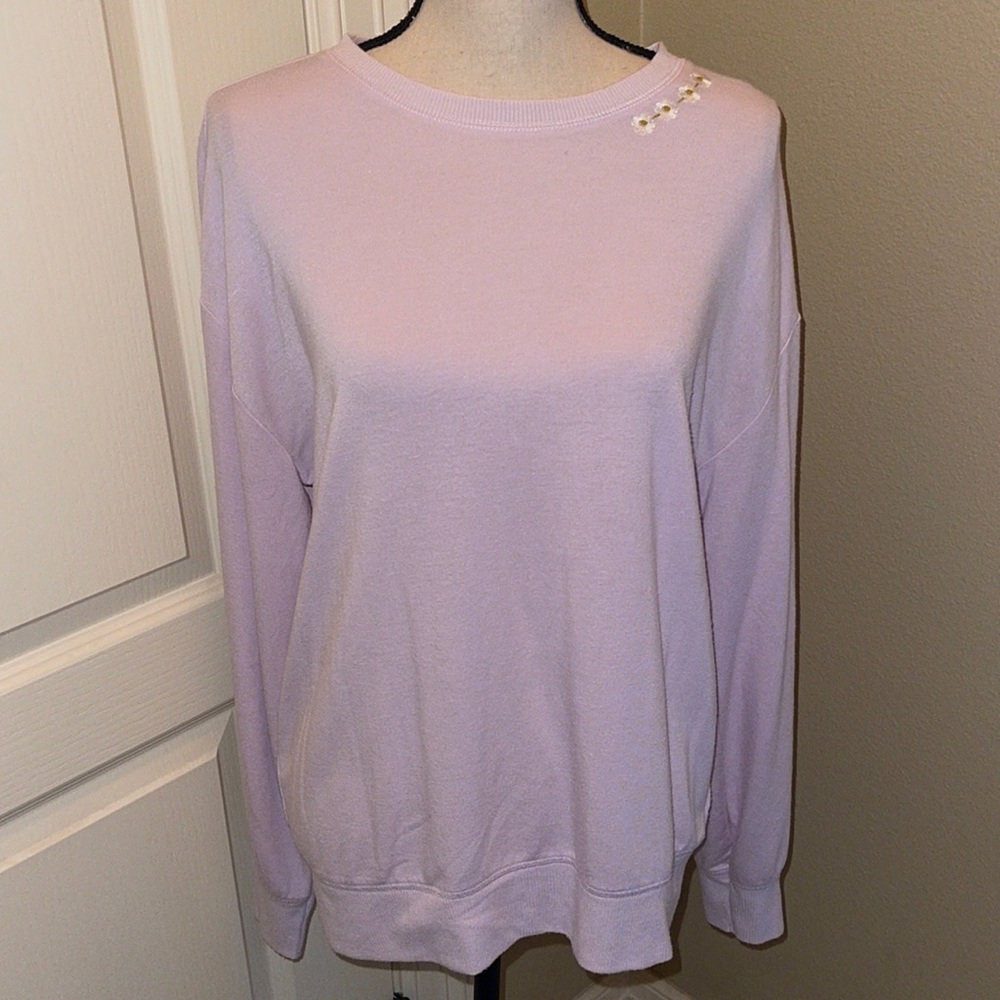 Anthropologie Cynthia Rowley light purple daisy long sleeve
